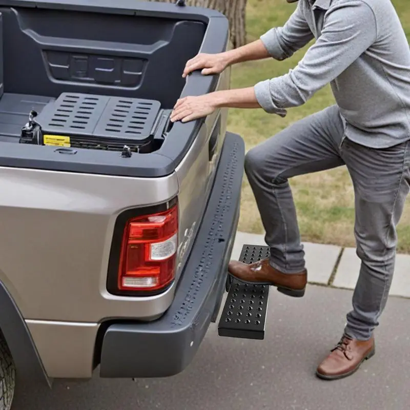 

Hitch Step for 2 Inch Receiver, Universal Rear Bumper Guard Protector with 350 LBS Load Capacity, Wide & Non-Slip Tow Hitch Step with Pin Kit and Stabilizer, Fit for Pickup, Trailer, Truck, SUV