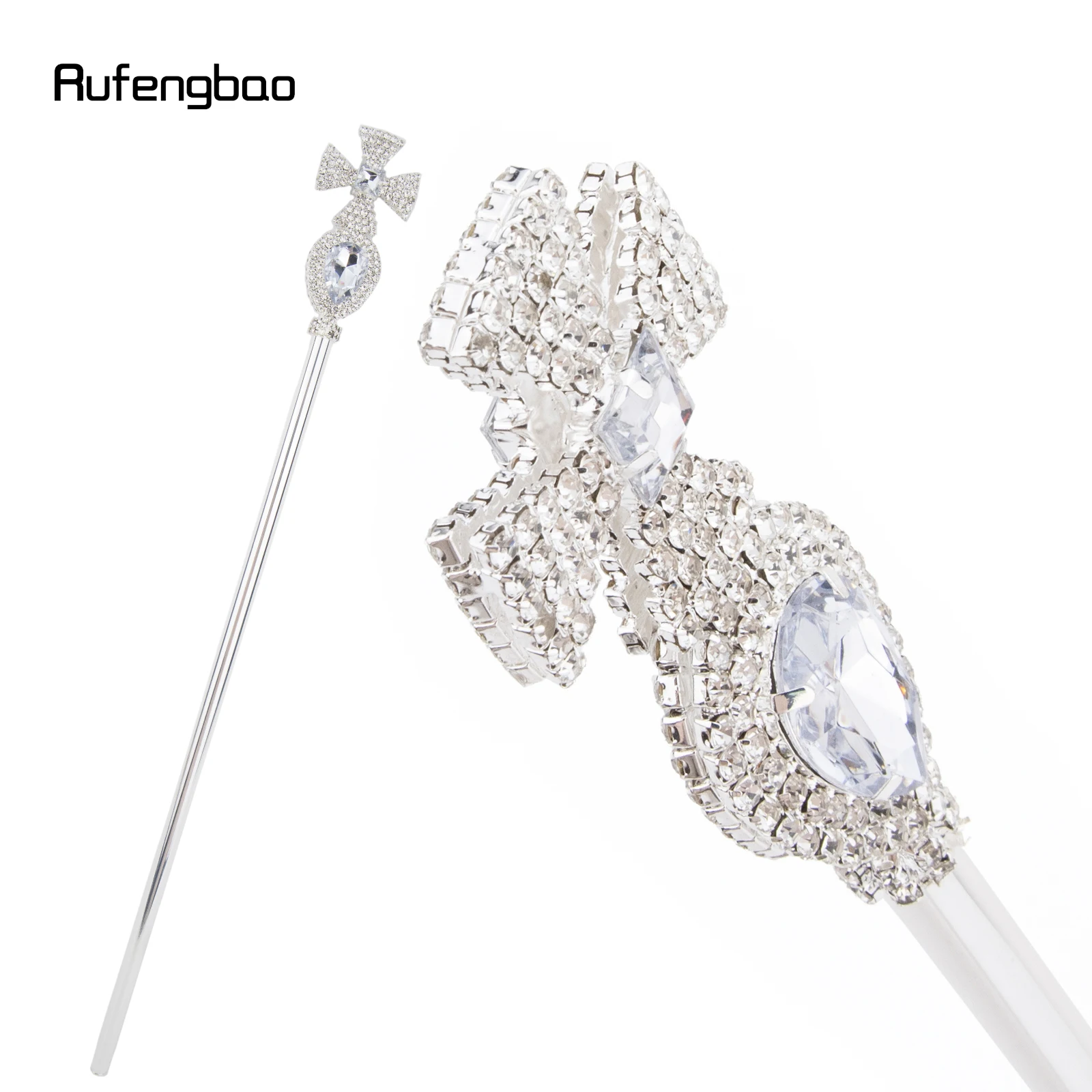 Varinhas de fada com coroa de liga de diamante branco para meninas, varinhas de princesa para crianças, varinha de anjo para festa, fantasia, casamento, festa de aniversário, 50cm