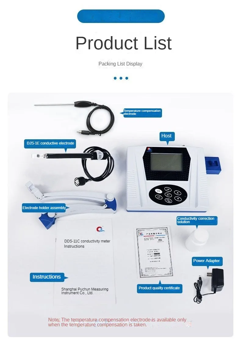 Desktop Conductivity Meter DDS-11C Laboratory Water Quality Detection Analyzer PH Measurement of Acidity and Alkalinity