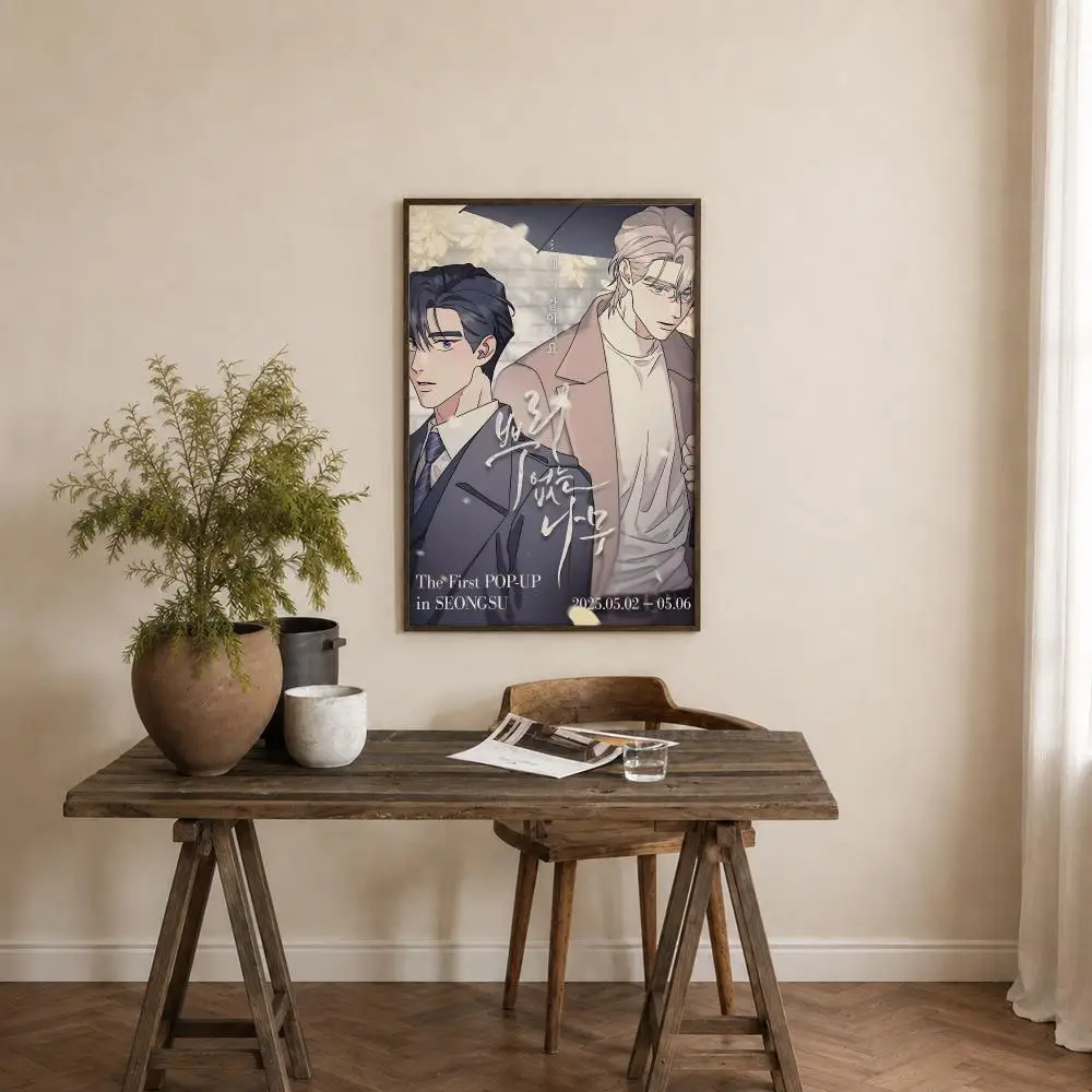 Webtoon A Tree Without Roots Poster Self‑Adhesive Waterproof PP Poster Coffee House Bar Wall Art Sticker Room Home Decor