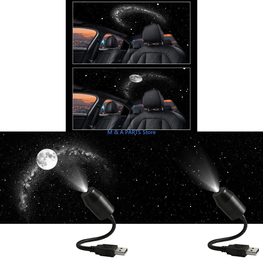 U1JF USB Interior Projector Light Decoration for Car Owners and Night Driving