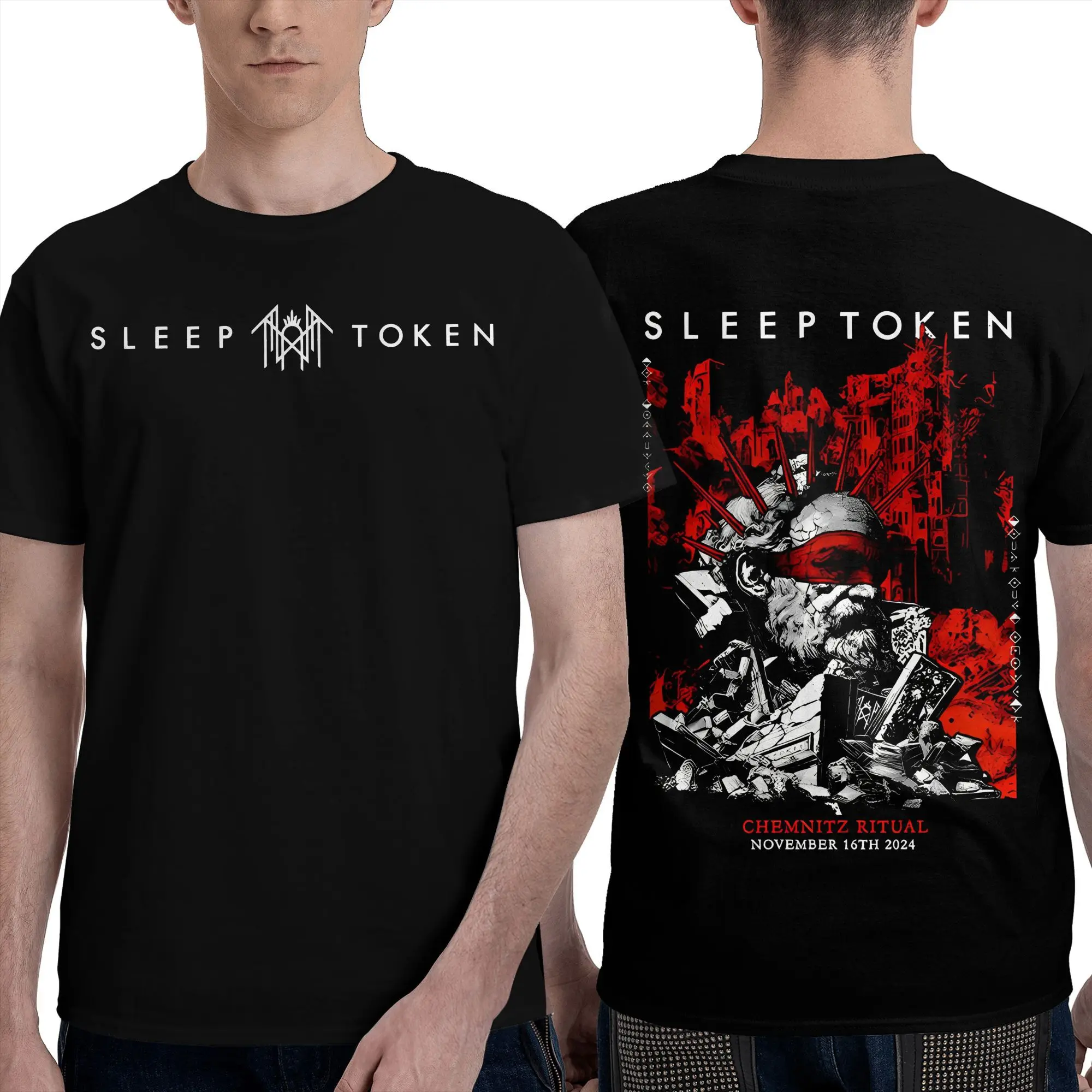 Футболки с жетонами Sleep Heavy Band, мужские новые хлопковые футболки с круглым вырезом и короткими рукавами, одежда для взрослых