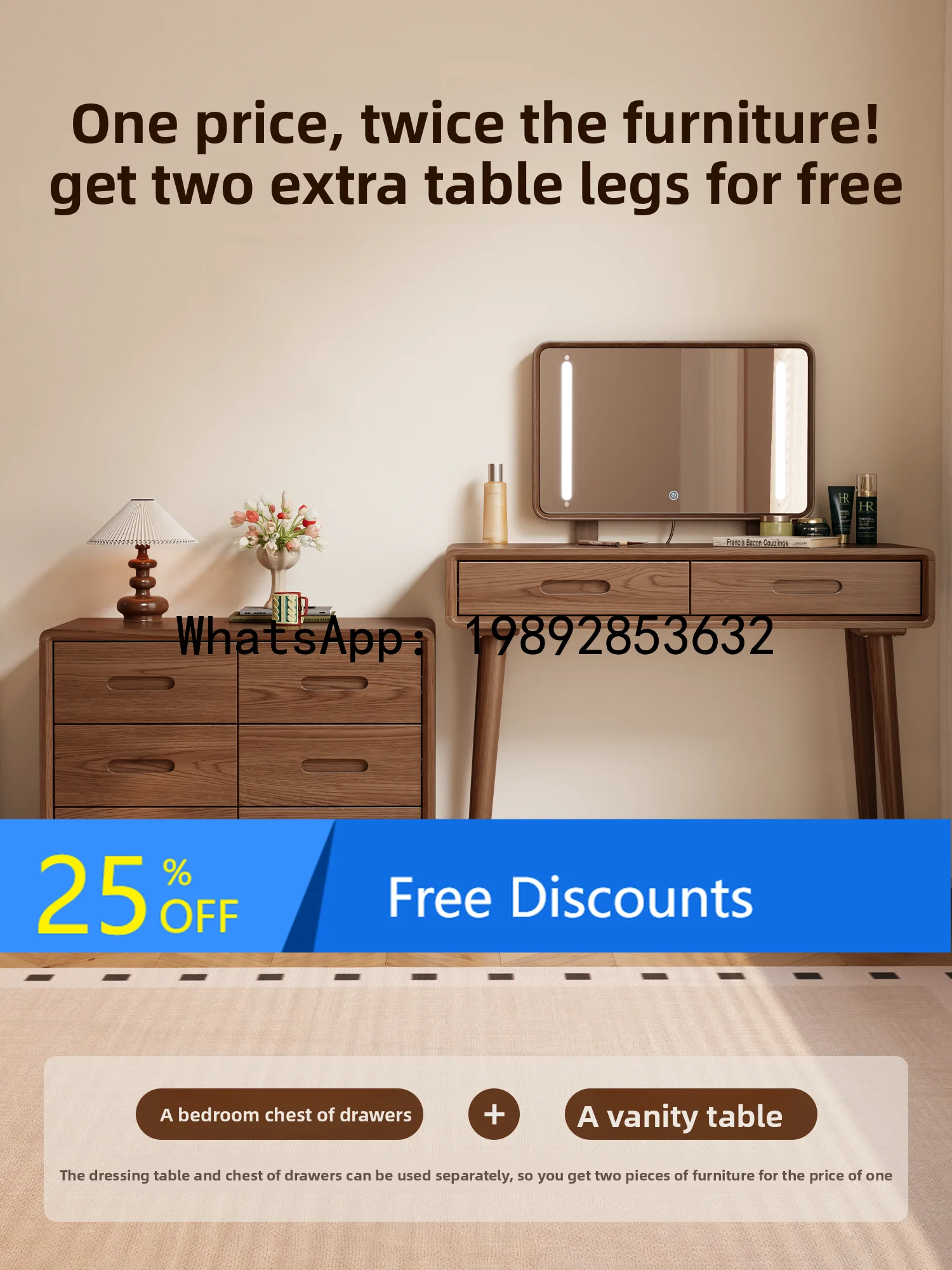 YFY Winter Wood Chest of Drawers Dressing Table  Bedroom Simple Modern Master Bedroom Makeup Table Desk Bedside Table Bed End