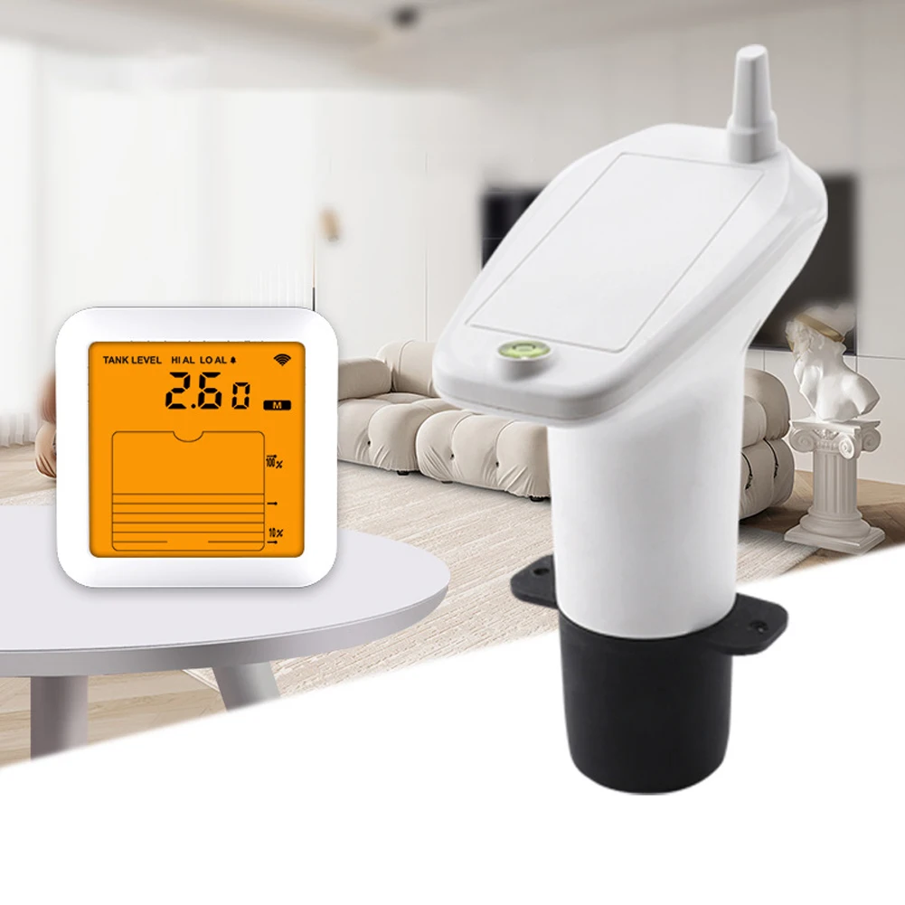 Ultradźwiękowy miernik poziomu cieczy Wyświetlacz czasu Bezprzewodowy miernik poziomu cieczy w zbiorniku na wodę Alarm wskaźnika niskiego poziomu baterii Akcesoria do zbiorników na wodę