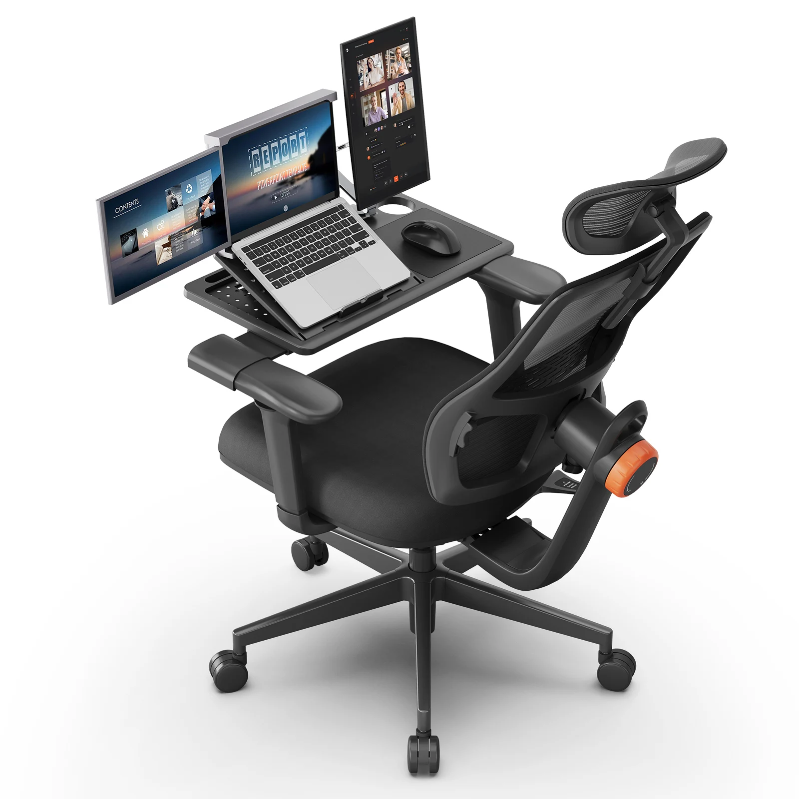 Silla Ergonómica Newtral con soporte lumbar y reposacabezas ajustable