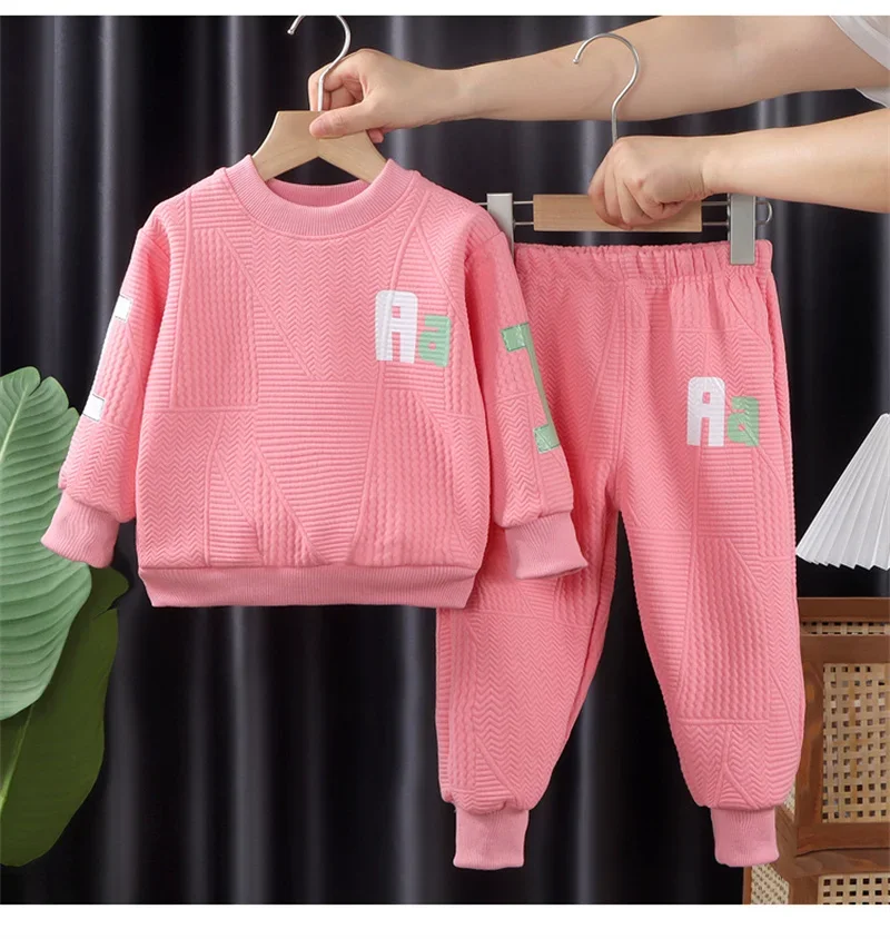 Kids New Sportswear Clothing Children Fashion Clothes Sets Boy Girl Long Sleeve Sweatshirt Sports Pants 2Pcs Costume Outfit