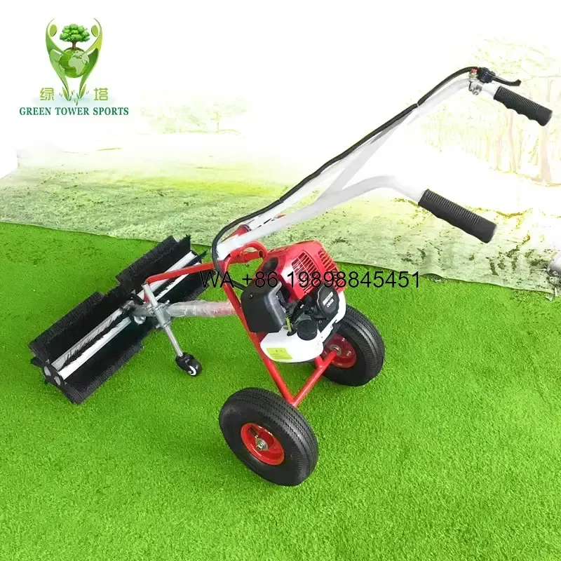 Wmwmnu 2-Stroke Engine Turf Groomer Sweeper 600mm Working Width for Artificial Grass Cleaning Soccer Fields