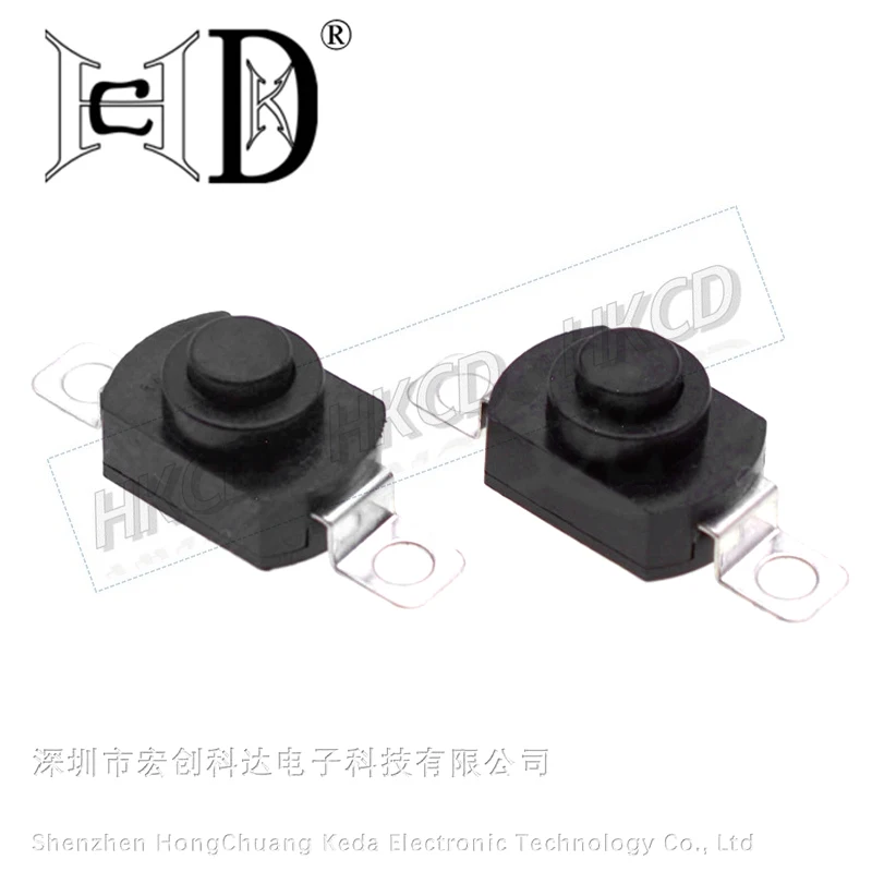 5pcs 1208-KD 2 Pin Horizontal Solder Lug Self-Locking Push Button Switch Latching On Off for Flashlight