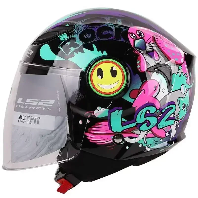 LS2 FUNNY Children's Motorcycle  helmet 3/4 open face scooter half face motorbike helm capacete casco LS2 OF602 kids helmets