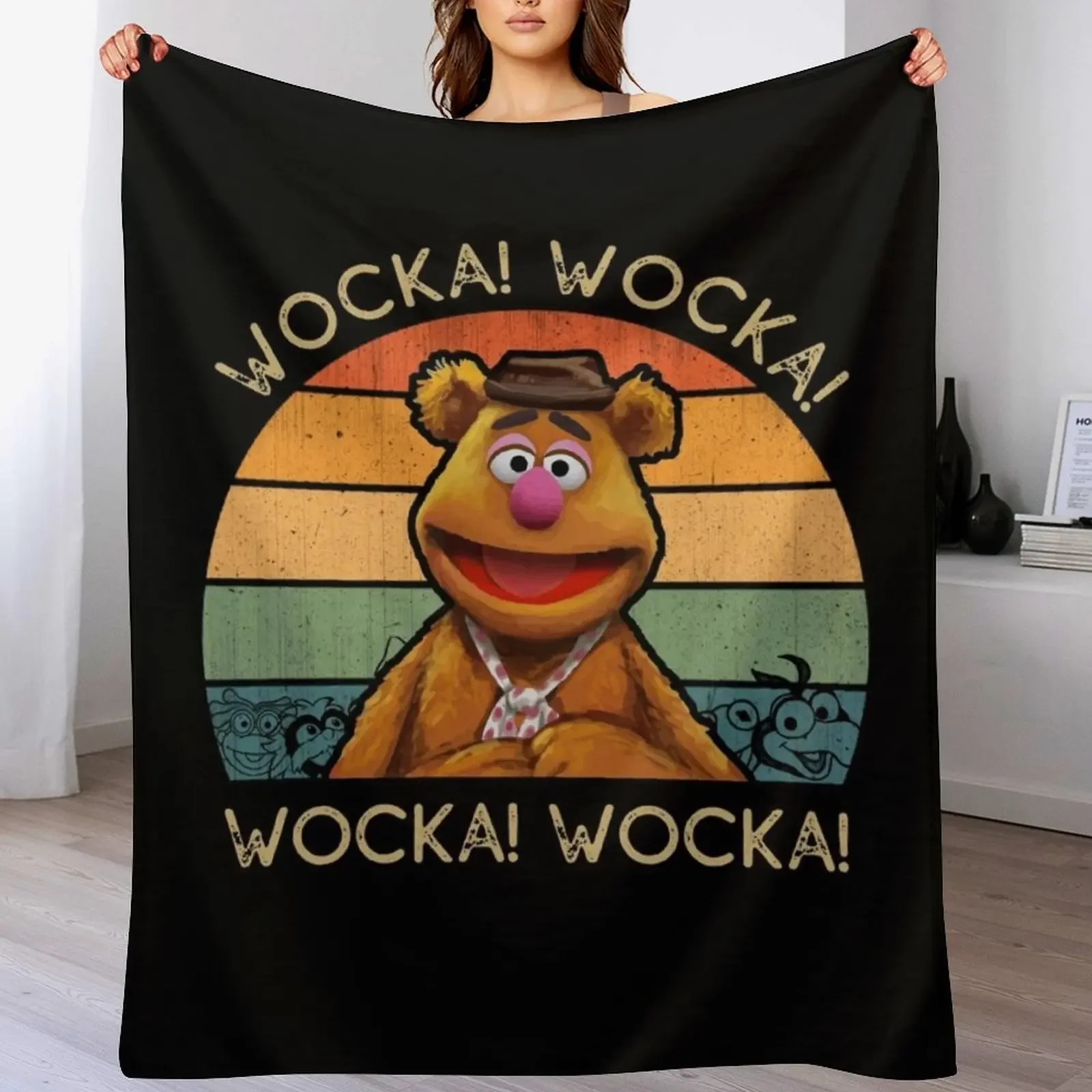 

Fozzie Wocka Bear Throw Blanket Picnic heavy to sleep warm winter Decorative Beds Blankets