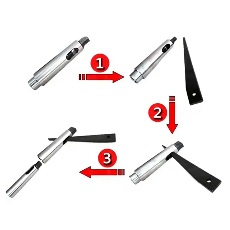 [NEW!A08R】 5Pcs Sleeves Morse Taper Drift Wide Application Lathe Drill Carbon Steel Straight Morse Taper