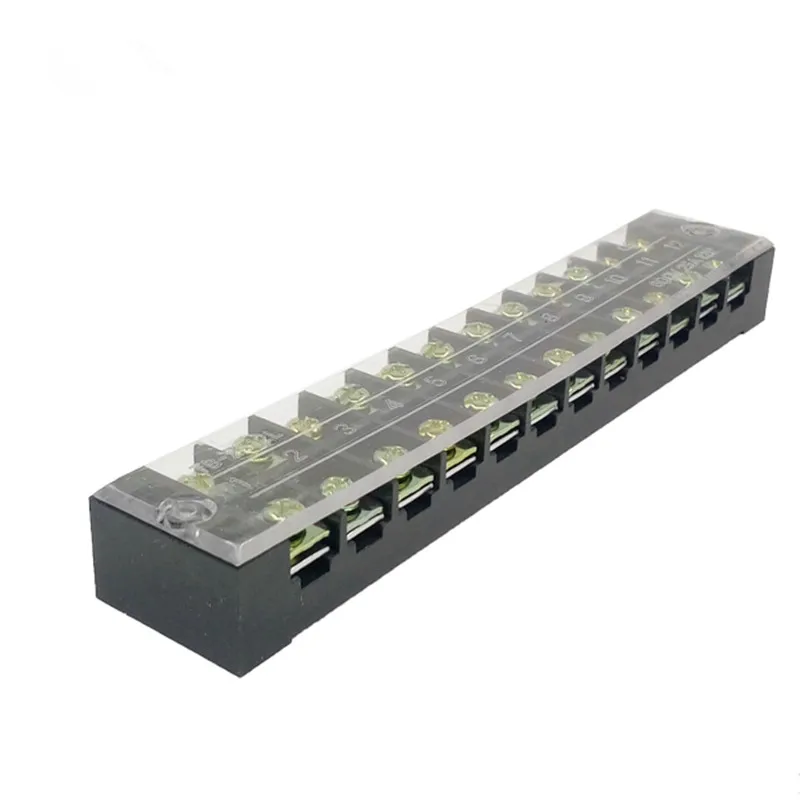 1Pcs Barrier Terminal Block 12-Position(Dual Row) 600V 25A 0.5-2.5mm2 Wire Section