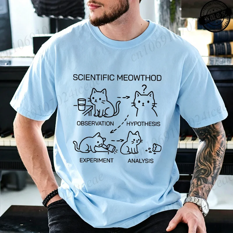 Sommerliches wissenschaftliches Katzen-T-Shirt – Lustiges Wissenschaftskatzen-T-Shirt für Lehrer und Schüler – Coole Freizeitkleidung für Jungen und Mädchen – Grafik-T-Shirts und Oberteile – Detail 5