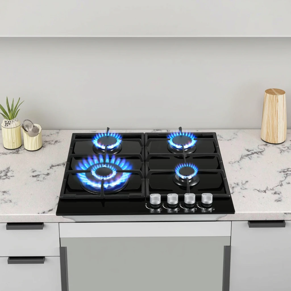 ALK Built-In Gas Stove 4 Burners Table Top WholesaleTempered Glass Gas Stove for Household