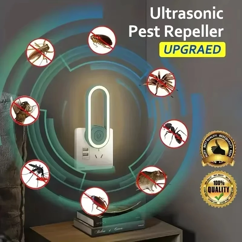 Ultrasonic Mosquito Killer Lamp Mute Mosquito Repellent LED Night Light US Plug For Home Backyard Indoor Use