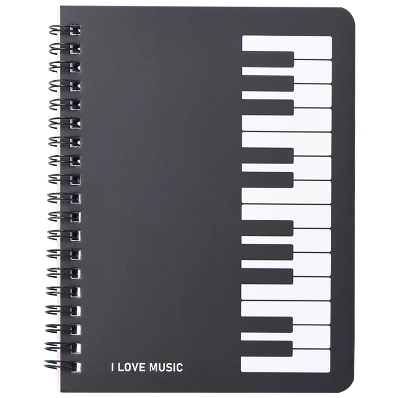 Music Notebook Coil Note Book B6 Stationery Exercise Books Keyboard Planners Gift Piano Key Workbook Diary Writing Office