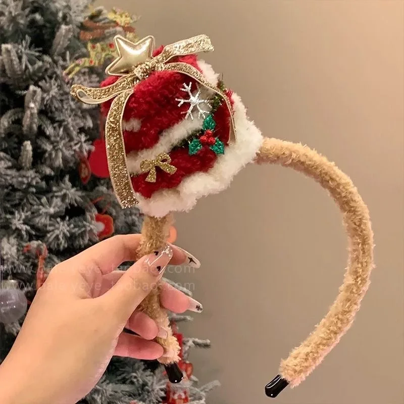 Stirnbänder mit Weihnachtsmotiv, Haarschmuck, Weihnachtsatmosphäre, Schleifen-Haarbänder für Frauen
