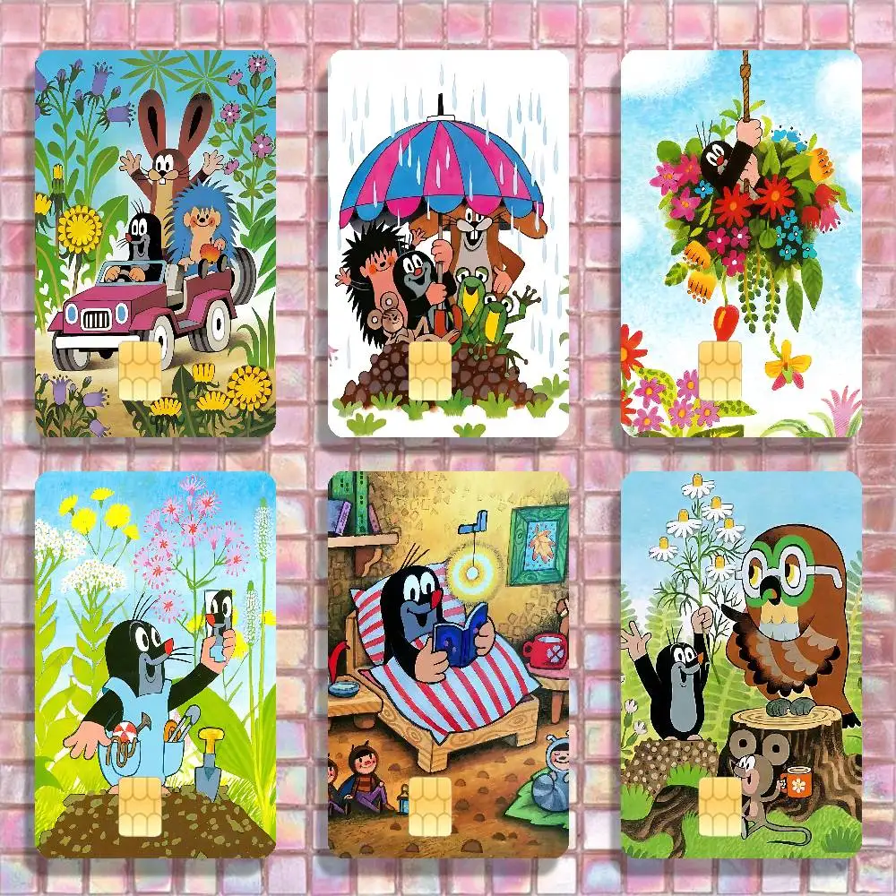The L-Little M-Mole 4 In 1 Set Card Skin Stickers Full Cover Half Cover Chip Window Design Credit Metro ID Cards