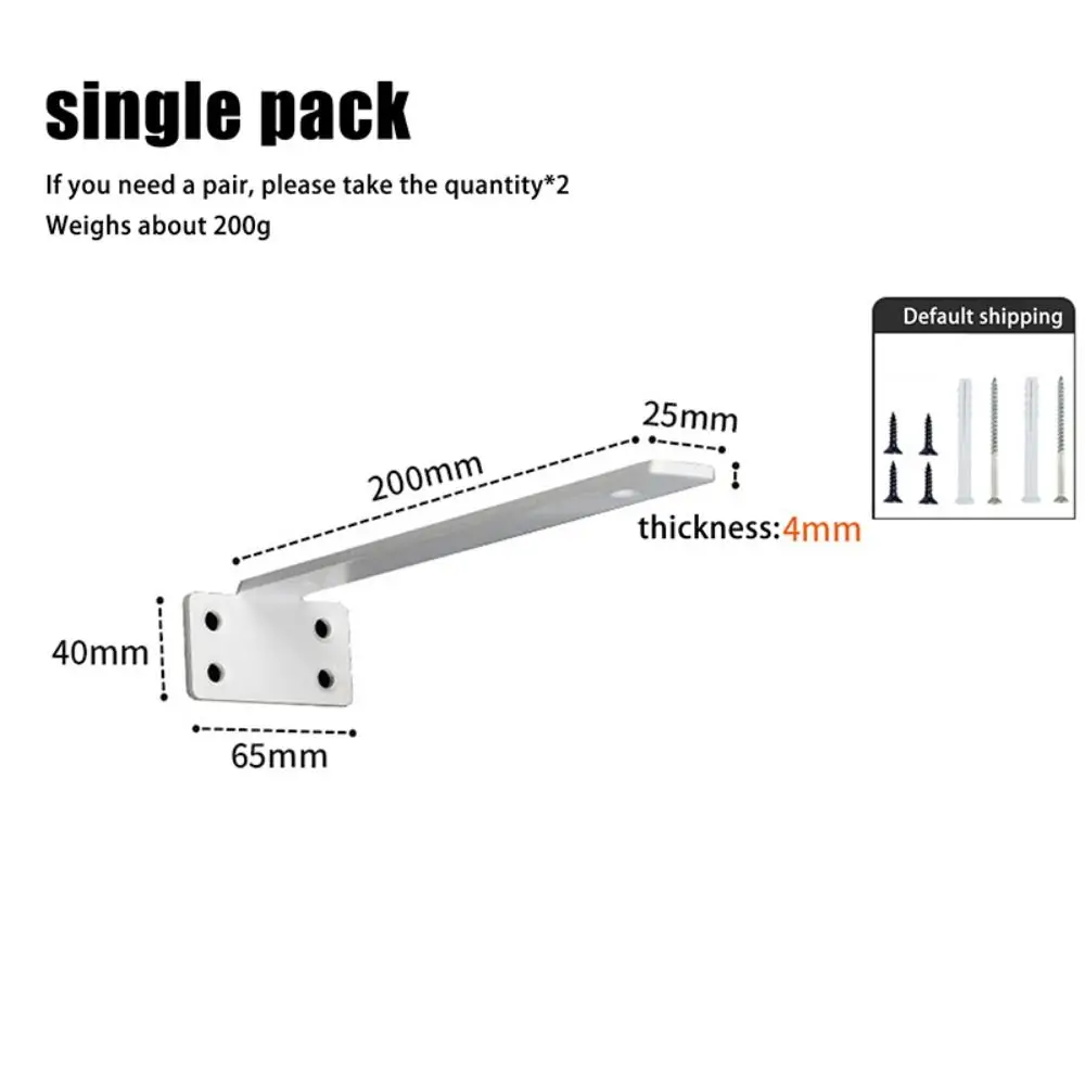 Thickened Floating Shelf Brackets Wall-Mounted Space-Saving Invisible L Bracke Rust-Resistant Integrated Furniture Board Support