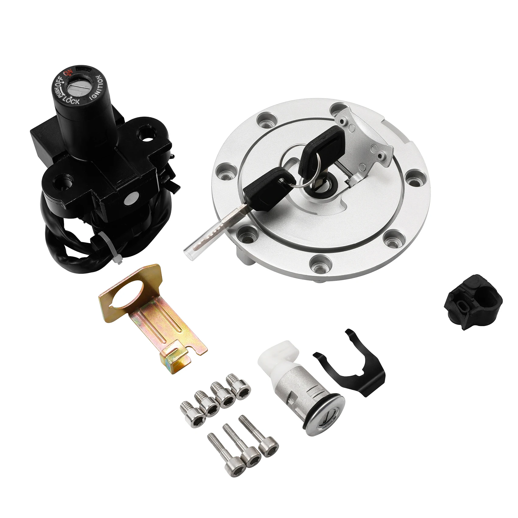 Motorcycle Fuel Gas Cap & Ignition Switch Lock Key Set For Honda CB400 1993-1998 1994 1995 1996 1997 Aluminum&plastic