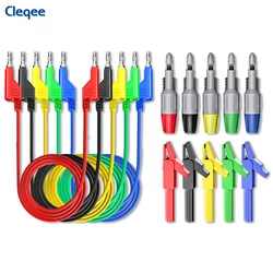 Cleqee Multimeter Test Kit 4mm Banana Plug Test Cable with Crocodile Clip and Test Cable Probe for Electrical Testing