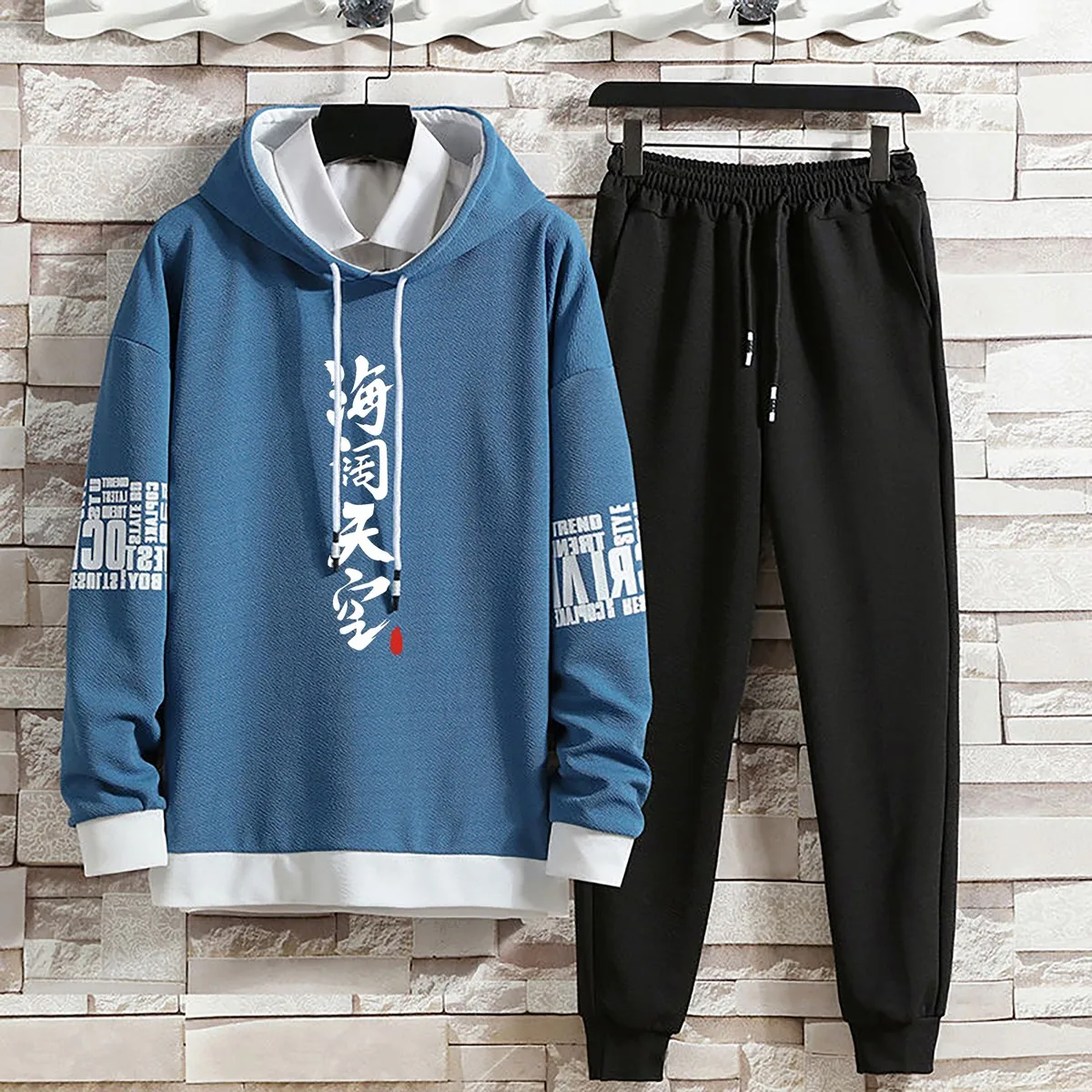 Hoodies Set Pants Clothing for Men Casual Summer Autumn Suits Pullover Hat Hood  Print Sweaterhoodie Men New Top Long Sleeves