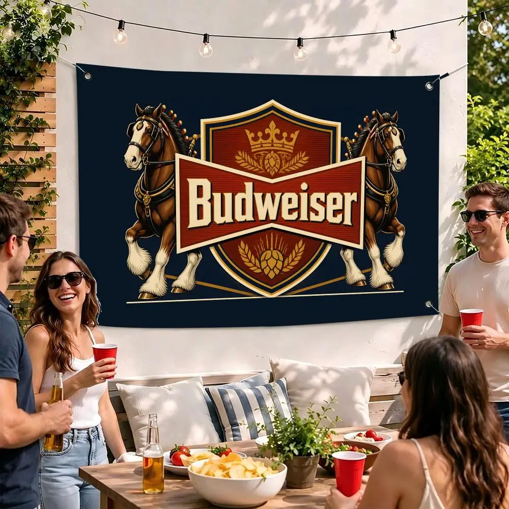 Decorations B-Budweiser Flags Camping Outdoor Garden room Bedroom Decor Party Backdrops Wall Art Flags