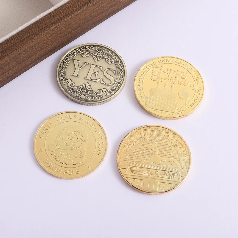 نعم أو لا تذكارية عملة تذكارية عملات غير عملة لعبة الدعامة تحدي عملات عيد الميلاد المجموعة #6