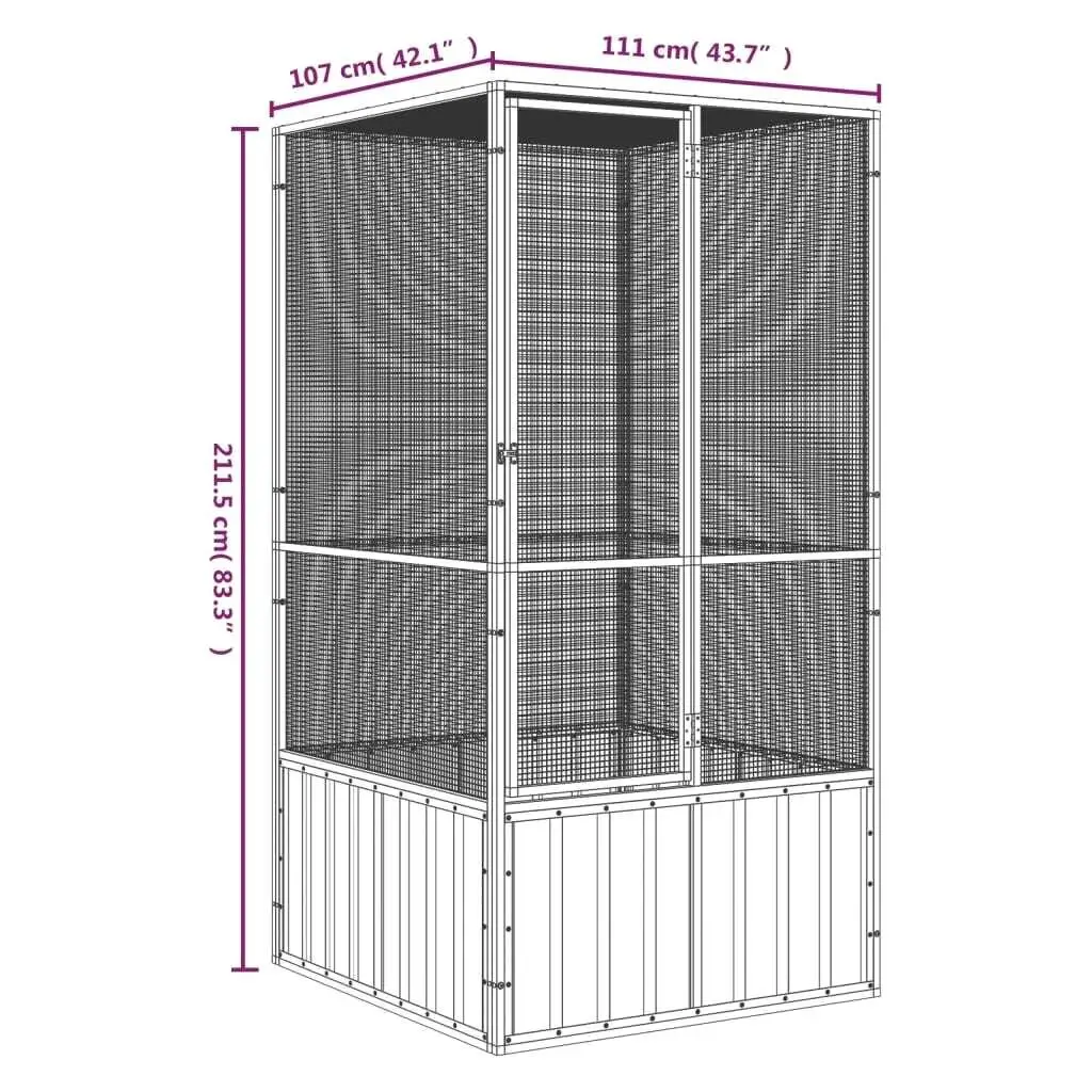 Grijs gegalvaniseerd stalen vogelkooi 43,7x42,1x83,3 cm - Duurzaam huis voor uw gevederde vrienden