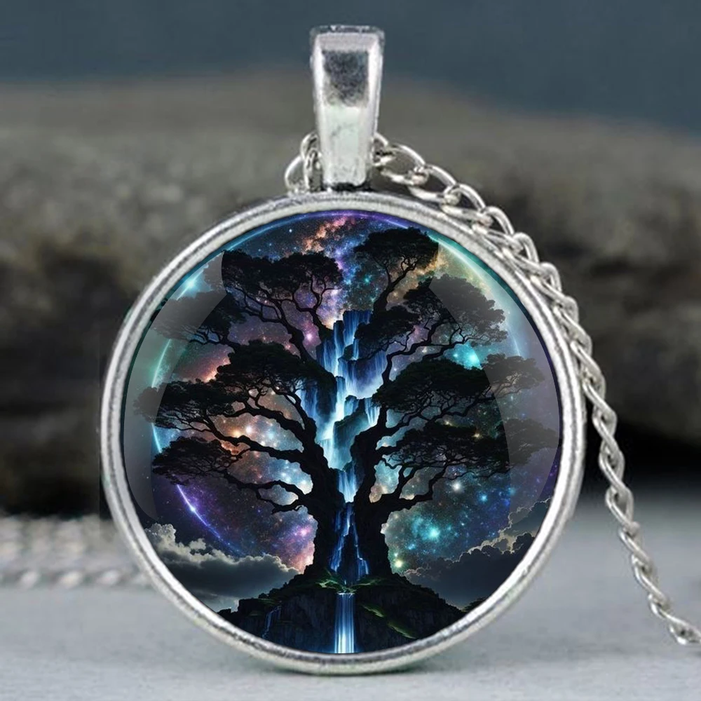 Delicate High Grade Holy Tree Design Pocket Watch Gift Set With Box Necklace Clock Accessories For Friends Family