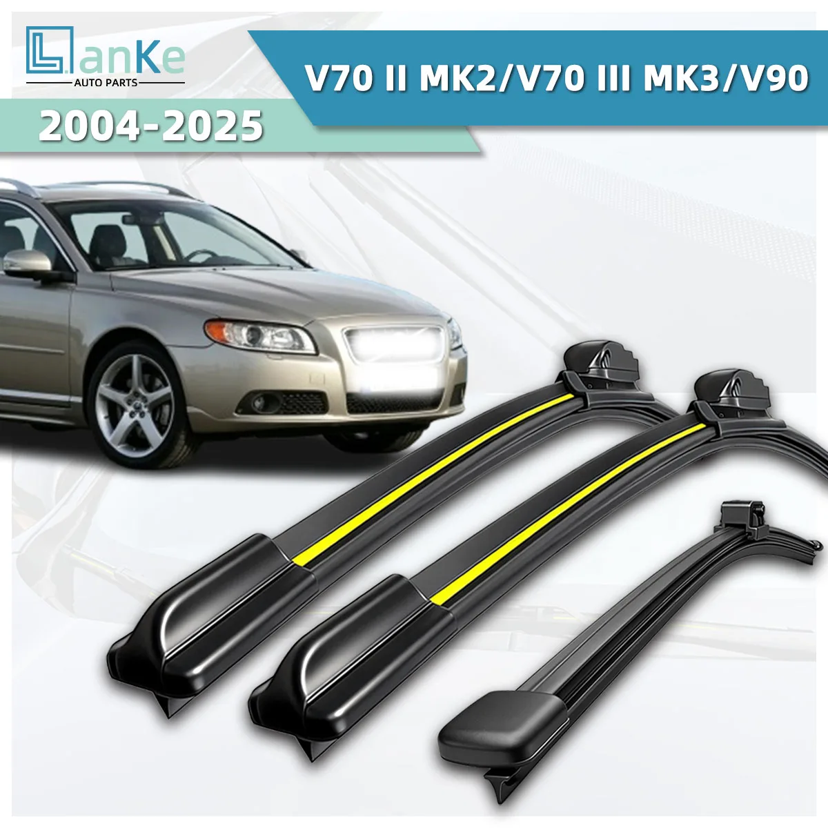 

Suitable For Volvo V70 II MK2/V70 III MK3/V90 (2004-2025) Car Wiper All-Weather Durable Front Windshield Bidirectional Wiper