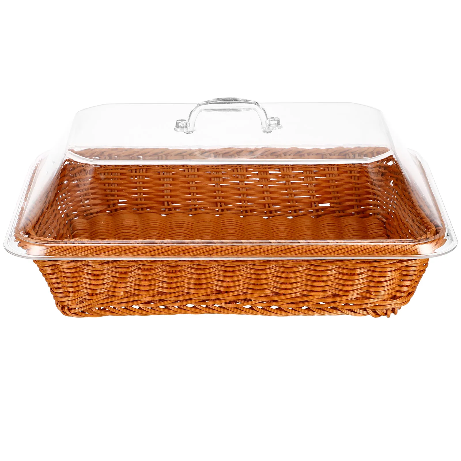 

Imitation Rattan Woven Basket Bread Baskets Rectangular Tray Table Storage Serving