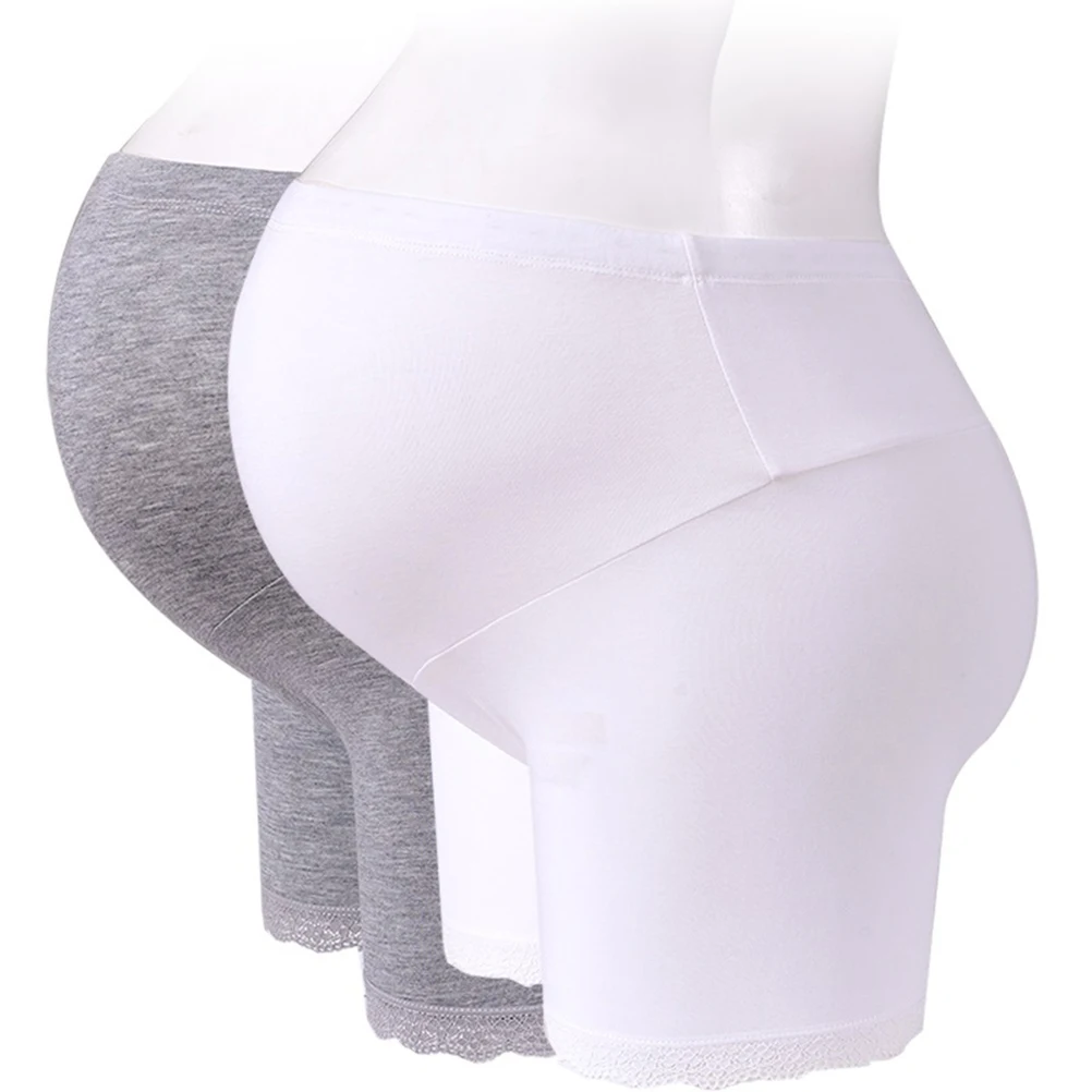 

White Women's Maternity Underwear Support Seamless Pregnancy Boyshort Briefs Adjustable Buckle High Waist Maternity Panties Size