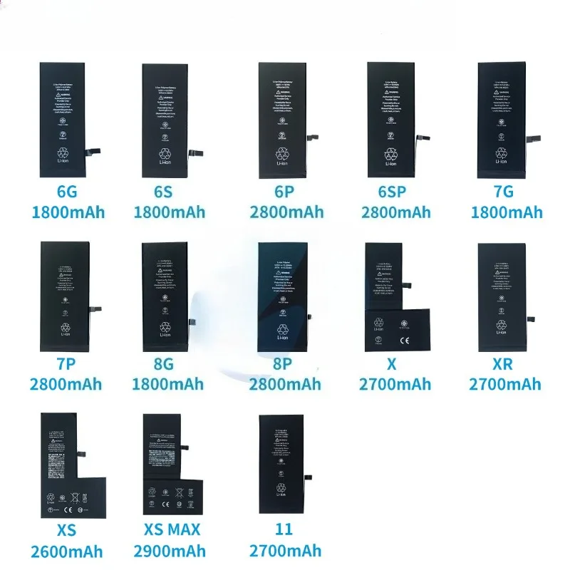 

Аккумулятор 1800 мАч подходит для iPhone 2900MAHX/6S/6P/6SP/7G/7P/8G/8P/XR/XS MAX/11/12pro с длительным временем автономной работы.