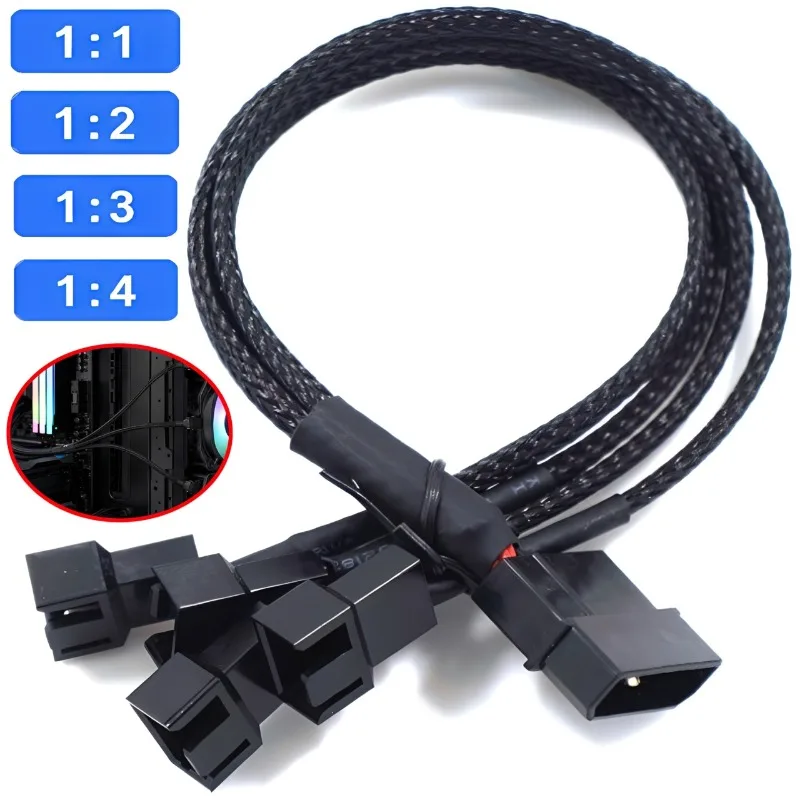 4 Pin PWM Connector Case Fan Extension Power Cable 27cm for Compure CPU Cooling System for Computer Connector Case Fan