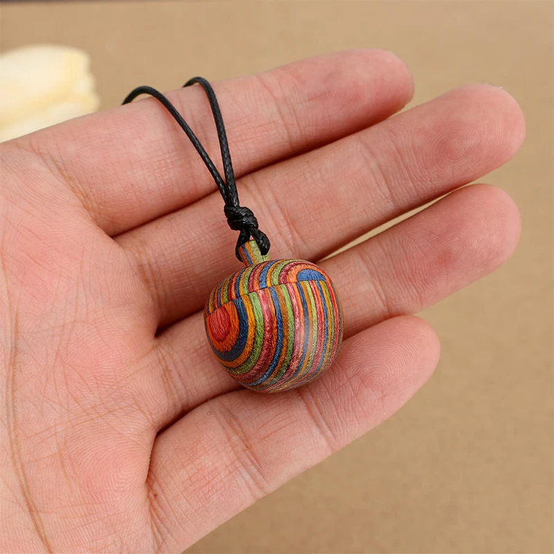 Wooden Acorns Chokers Necklace Creative Wax Rope Jewelry Ethnic Style Simulated Wooden Oak Fruit Pendant Necklace Accessories