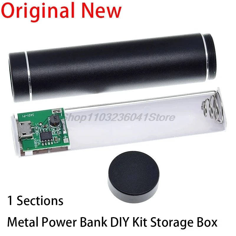 Metal Power Bank DIY Kit Storage Case Box Free welding Suit 1X 18650 Battery 5V 1A USB External Charger smart phone