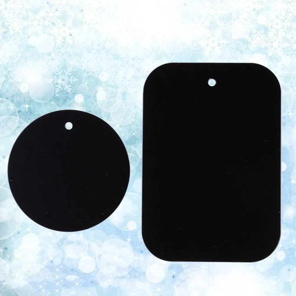

4Pcs Magnetic Metal Plate Adhesive Mount Thin Rectangular Round Car Phone Mount Holder Vent Magnet Plate Set