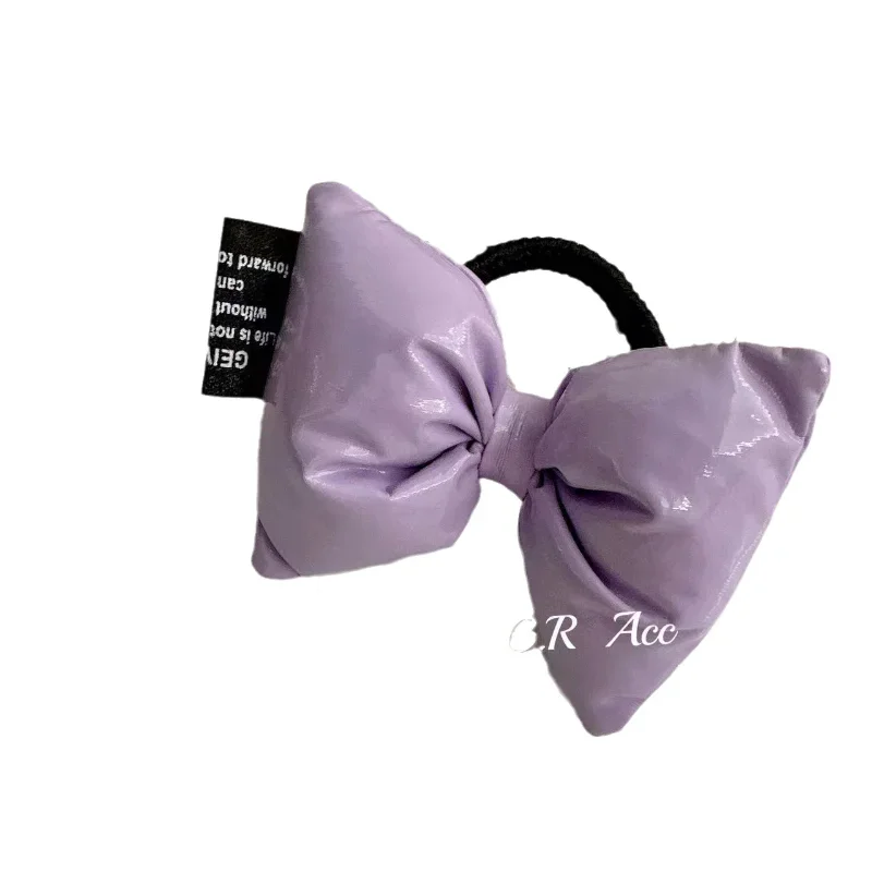 Colorful Leather Bow Princess Scrunchies HairTie 2023 Fashion Design Korea Sweet y2k Girls Ponytail Elastic Hair Band Headdress