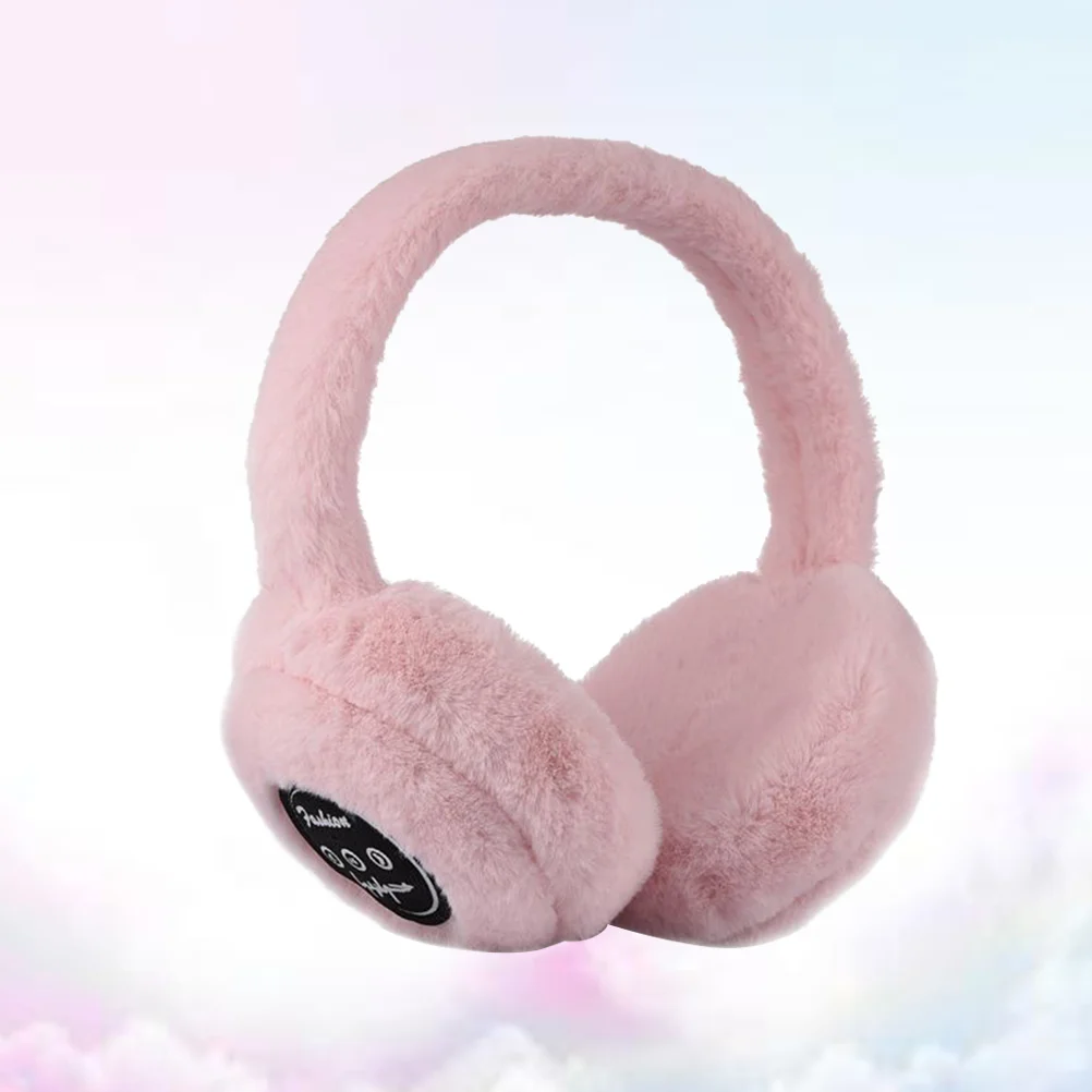 Fashion Plush Wireless Headphone Winter Ear Warmer Electric Ear Covers Headwear Music Earwear (Pink)