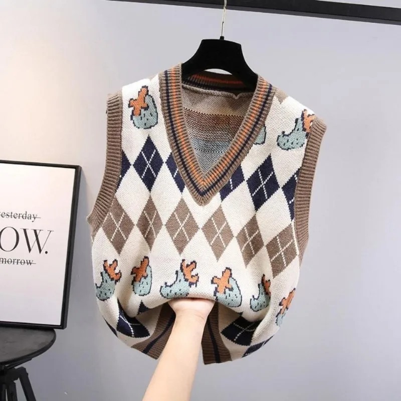 

Preppy Style Kids' V Neck Sweater Vest Big Boys Autumn Spring Outerwear Thin Denim Capelet with Sleeveless Design for Toddler