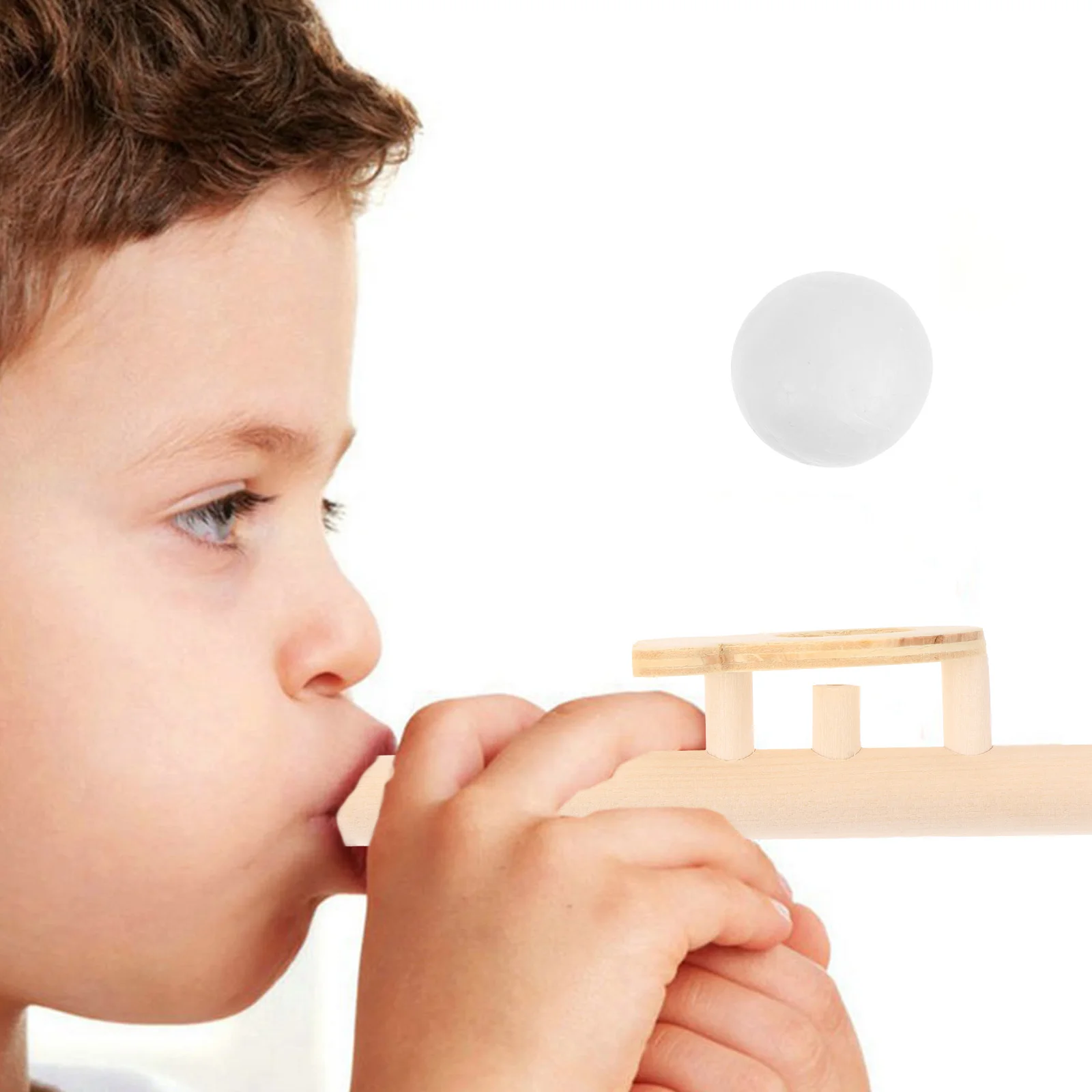 

6pcs Wooden Blow Game Kids Adults Floating Blowing Pipe Family Party Toy Coordination Balance Development Skill Toy