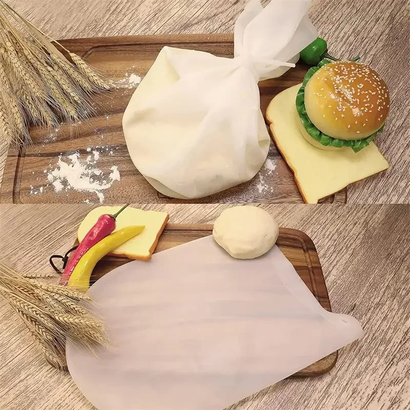 Las bolsas para amasar de silicona se pueden reutilizar para mezclar masa, almacenar, cocinar, suministros para hornear y herramientas de cocina