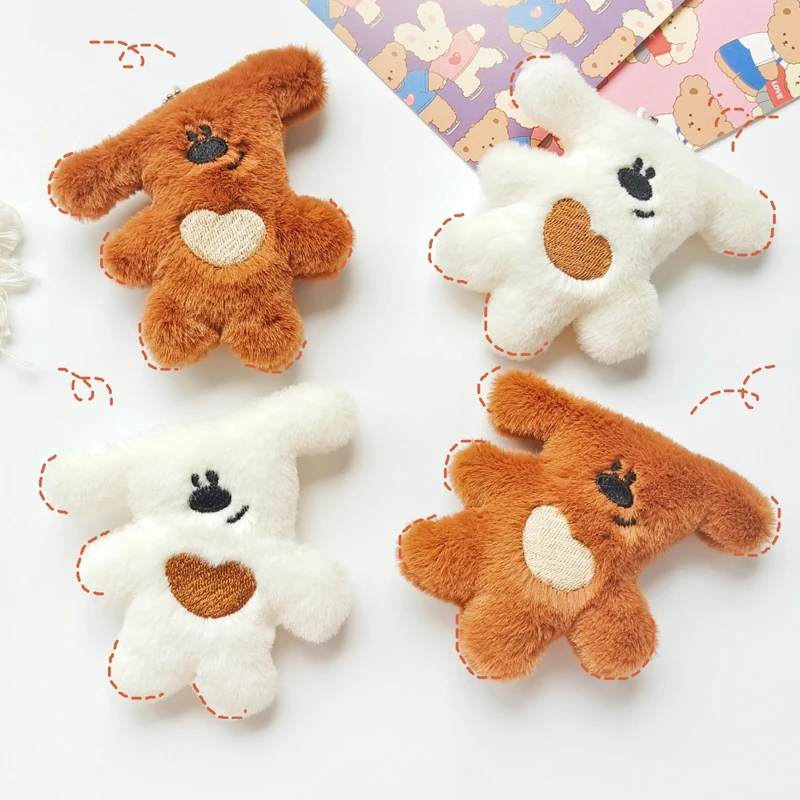 5pcs/lot 9*9.5cm Cartoon Plush Bear Doll DIY Cotton-filled Creative Accessories Headwear Clothing Bags Decorative Materials