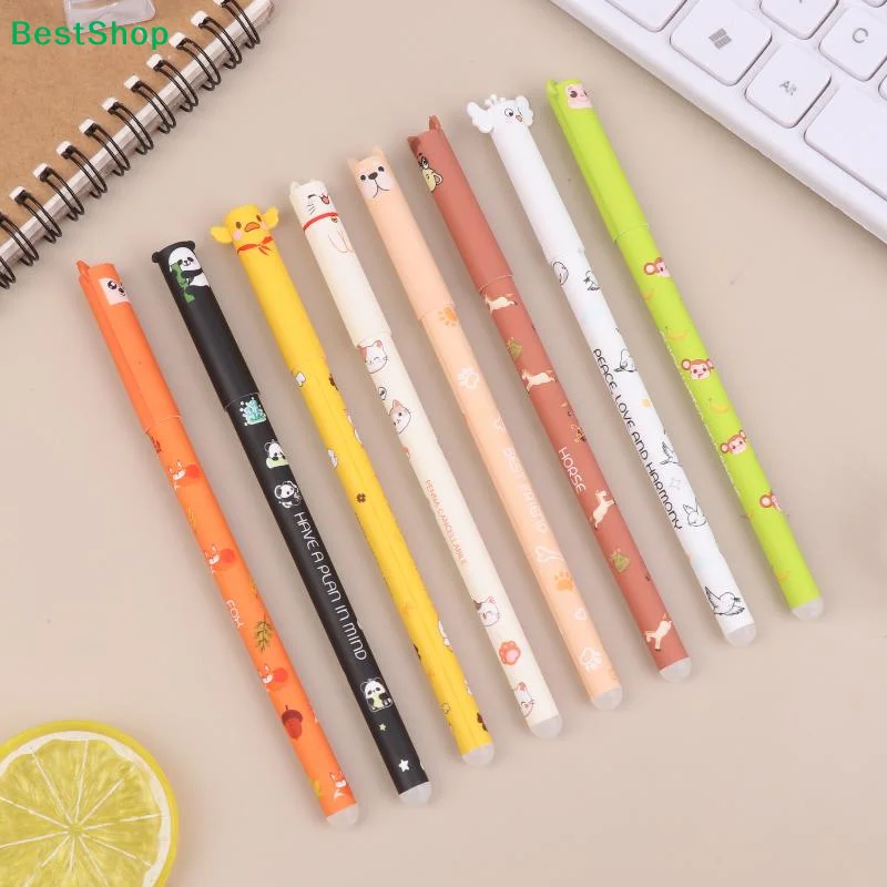 〔R〕Niedliches Tier-Gelstift-Set, 8er-Pack Cartoon-Charakter-Kugelschreiber für Schule & Büro