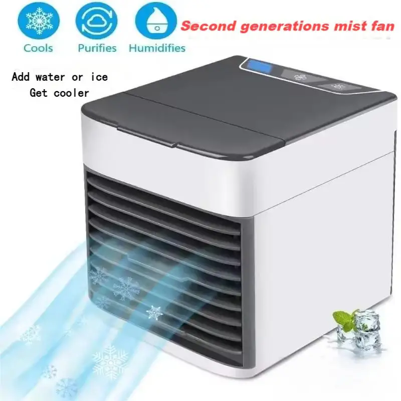 

second generations mist fan FAST&EASY Mini Air Conditioning Cooling Fan Multi-Function Electric water fan table mini fan