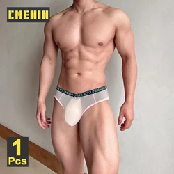 CMENIN Sexy Men Underwear Breathable Transparent Mesh Men Briefs Sissy Bikini Gays Man Underpants V-shaped Low Waist Man Panties