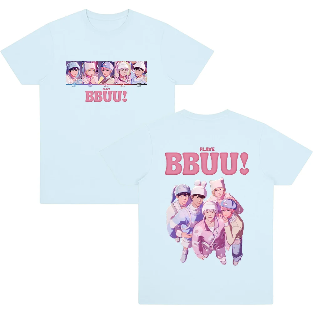 Plave Bbuu! Magliette grafiche KPop Plave KPop Band Top Uomo Donna T-shirt casual in cotone T-shirt Abbigliamento New Fashion Streetwear