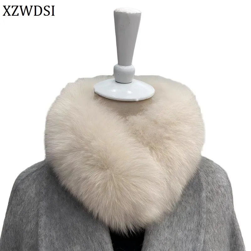 本物のフォックスファーリングスカーフ暖かい女性の冬のファッション本物のフォックスファースカーフ磁気バックル付き