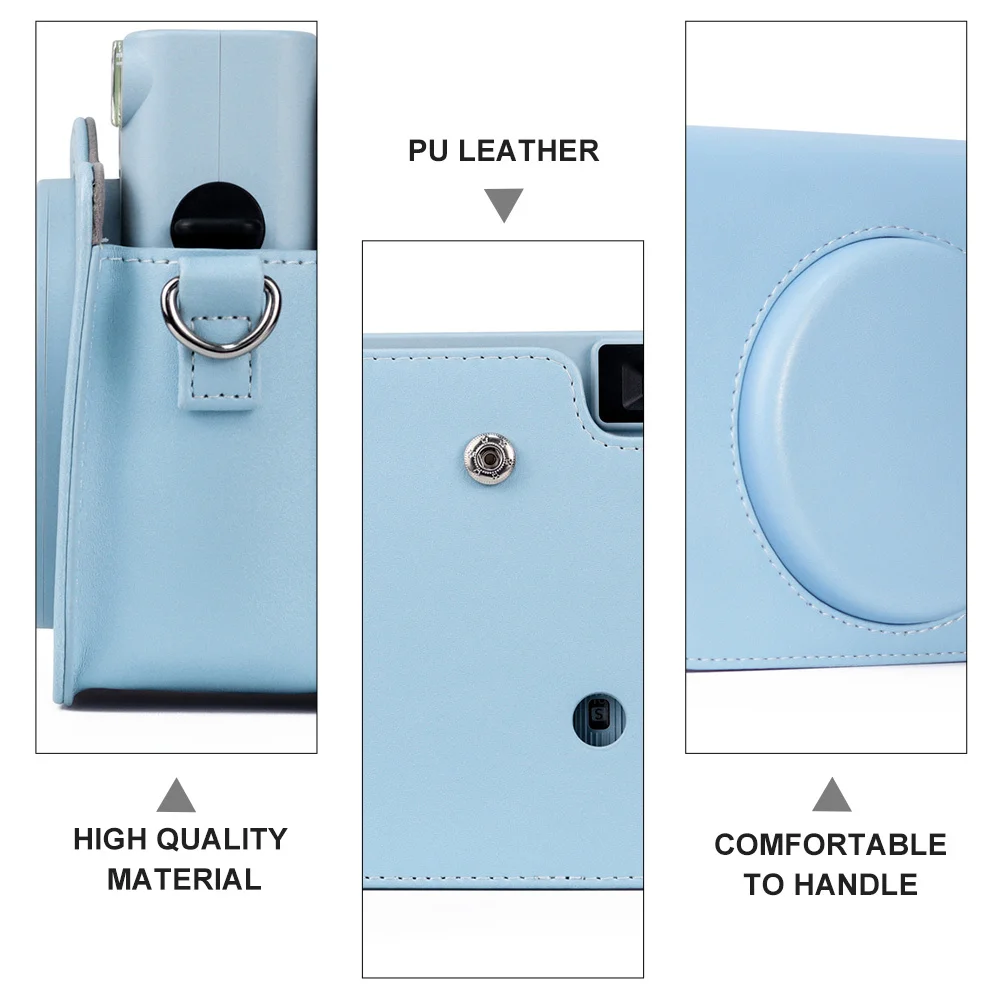 

PU Camera Case for Square Protective Bag with Strap Handheld Shoulder Carry Pouch for Everyday Protection and Gift